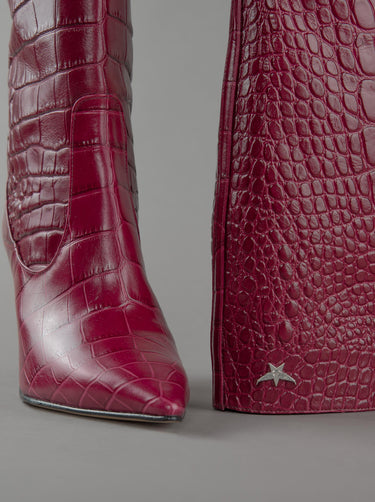 LOIE Visca Claret Red Kroko Boots