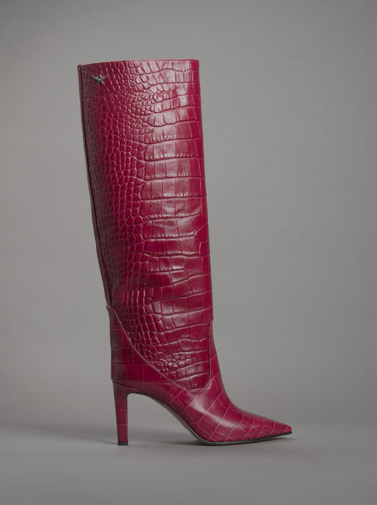 LOIE Visca Claret Red Kroko Boots