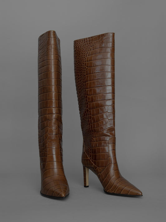 LOIE Visca Dark Brown Kroko Boots