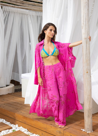 FARDA STONE TRIM FLORAL CARGO PANTS